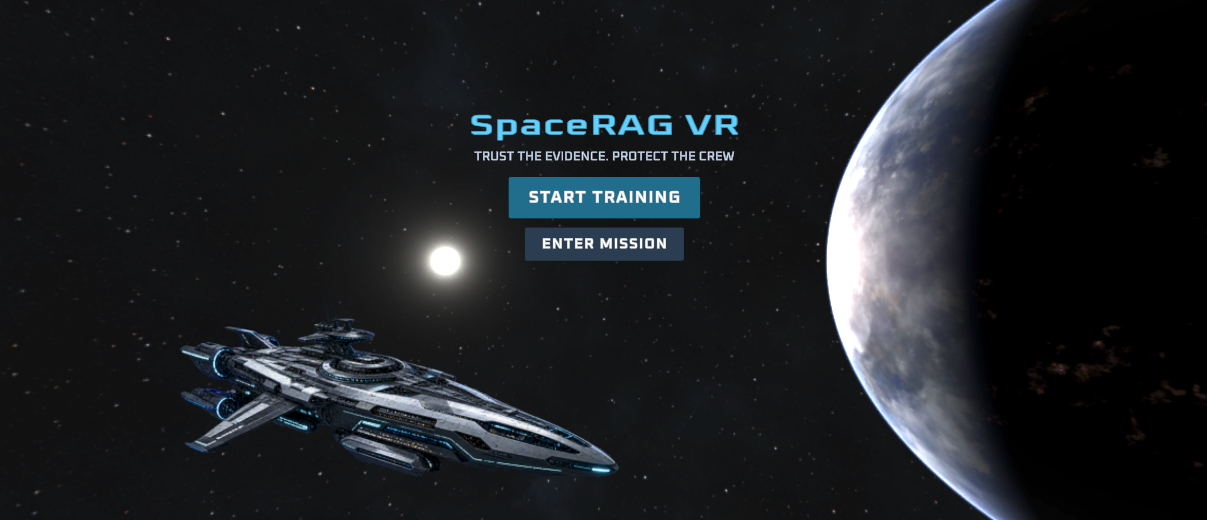 SpaceRAG VR trustworthy-AI learning environment