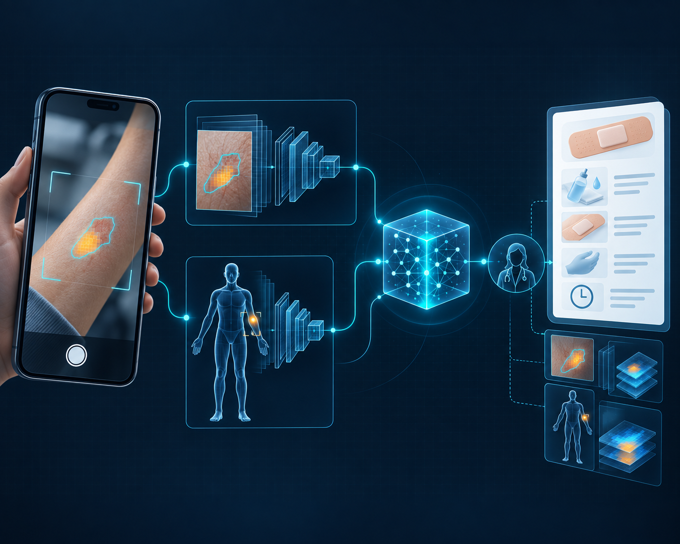 Explainable multimodal AI system for wound assessment